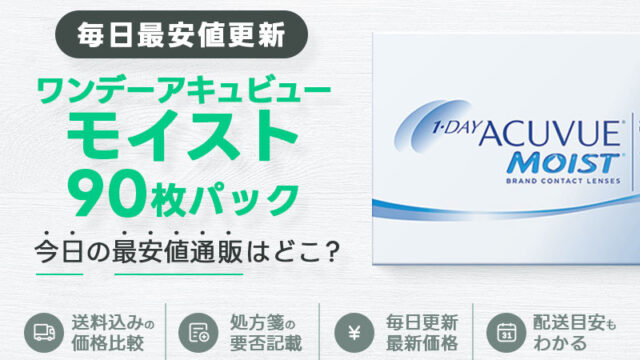 ワンデーアキュビューモイスト90枚最安値のアイキャッチ画像