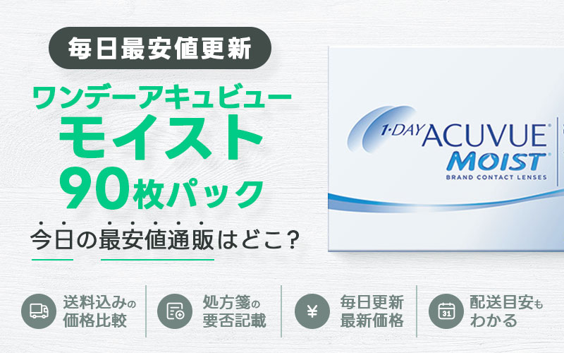 ワンデーアキュビューモイスト90枚最安値のアイキャッチ画像