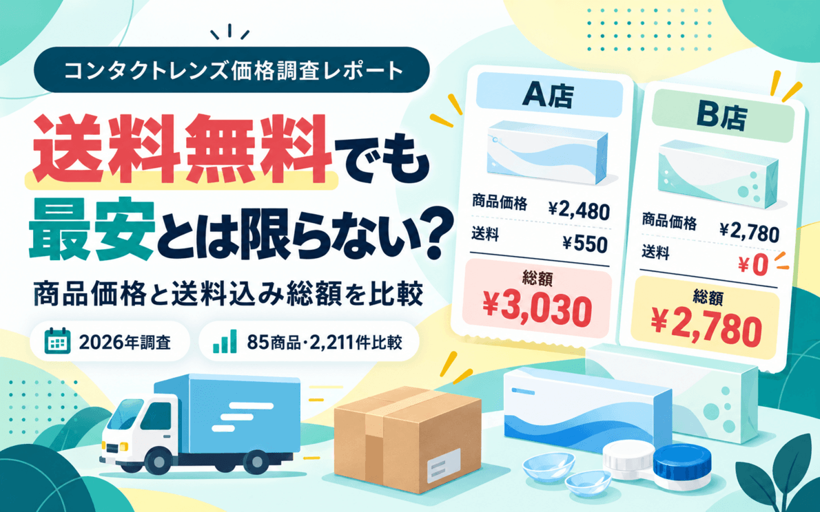 コンタクトレンズは送料込みで最安店が変わる?85商品の通販価格を調査【2026年】のアイキャッチ画像